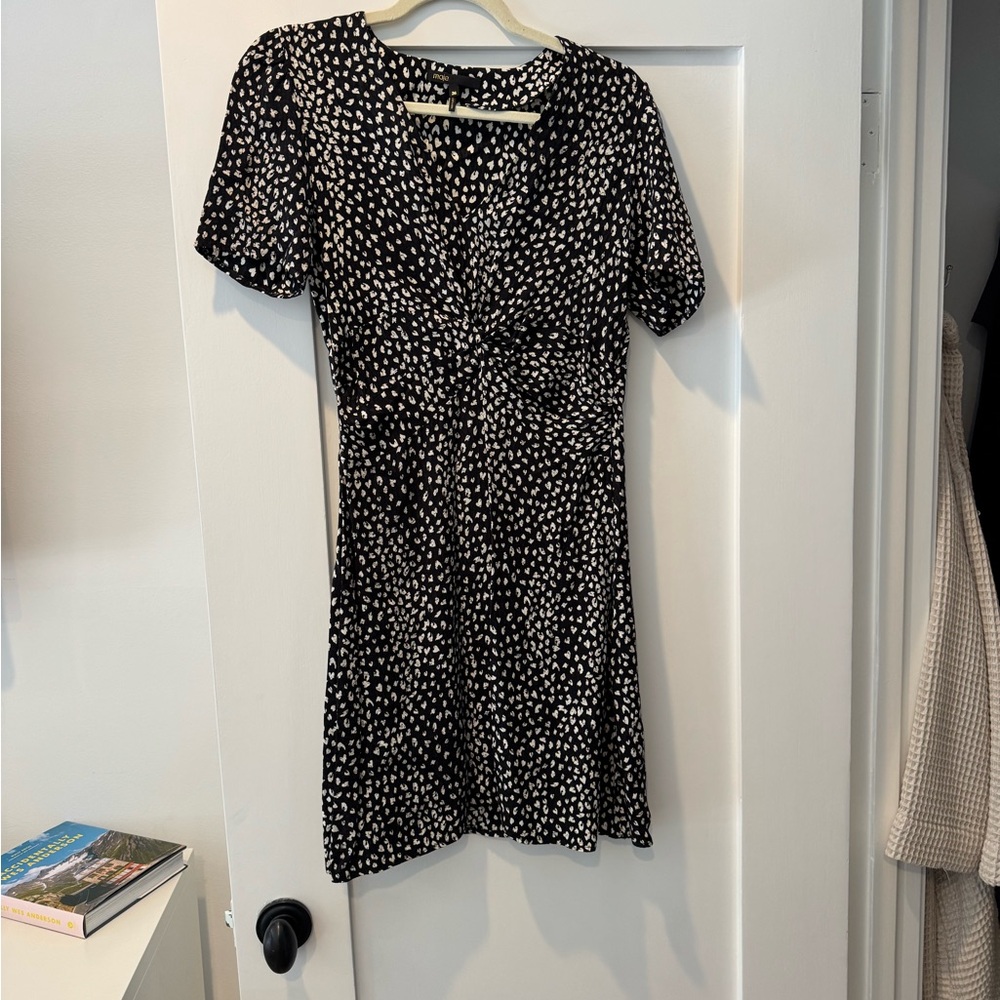 Maje Black and White Polka Dot Summer Dress